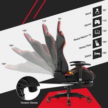 Load image into Gallery viewer, Massage Gaming Chair with Footrest-Red
