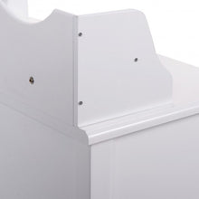 Load image into Gallery viewer, Black/White Vanity Makeup Dressing Table w/ Tri Folding Mirror + 7 Drawers-White
