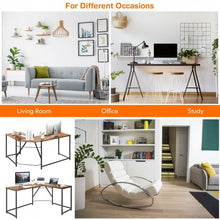 Load image into Gallery viewer, 58&quot; x 47&quot; L Shaped Corner Home Office Computer Desk Home-Rustic Brown
