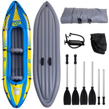 Load image into Gallery viewer, Goplus 2-Person Inflatable Canoe Boat Kayak Set with Oar and Hand Pump
