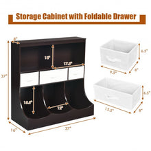 Load image into Gallery viewer, Freestanding Combo Cubby Bin Storage Organizer Unit W/3 Baskets-Brown
