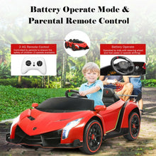 Load image into Gallery viewer, 12V 2-Seater Licensed Lamborghini Kids Ride On Car with RC and Swing Function
