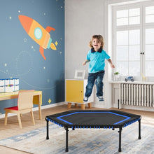 Load image into Gallery viewer, 50&quot; Hexagonal Fitness Trampoline Exercise Rebounder with Pad-Blue
