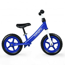 Load image into Gallery viewer, 12&quot; Kids Balance No-Pedal Ride Pre Learn Bike with Adjustable Seat-Blue
