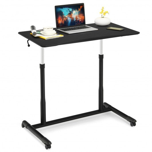 Height Adjustable Computer Desk Sit to Stand Rolling Notebook Table -Black