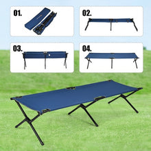 Load image into Gallery viewer, Adults Kids Folding Camping Cot-Blue
