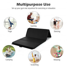 Load image into Gallery viewer, Gymnastics PU Mat  Thick Folding Panel Gym Fitness Exercise-Black
