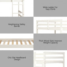 Load image into Gallery viewer, Twin Bunk Bed Children Wooden Bunk Beds Solid Hardwood-White
