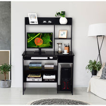 Load image into Gallery viewer, Hutch Storage Shelves Keyboard Tray Organizer Computer Desk
