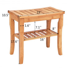 Load image into Gallery viewer, Bathroom Bamboo Shower Chair Bench with Storage Shelf
