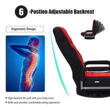 Load image into Gallery viewer, 360-Degree Swivel Gaming Floor Chair with Foldable Adjustable Backrest-Red
