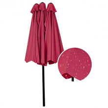 Load image into Gallery viewer, 15&#39; Twin Patio Umbrella Double-Sided Outdoor Market Umbrella without Base -Wine

