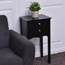 Load image into Gallery viewer, Side Table End Accent Table w/ 2 Drawers-Black
