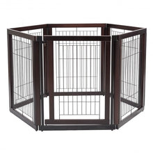 Load image into Gallery viewer, 24&quot; x 30&quot; Folding Solid Wooden 6 Panel Freestanding Pet Playpen
