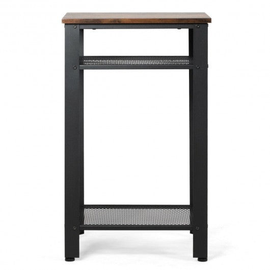 3-Tier Industrial Tall Nightstand Side End Telephone Table