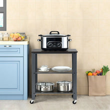 Load image into Gallery viewer, 3-Tier Kitchen Utility  Industrial Cart with Storage-Black
