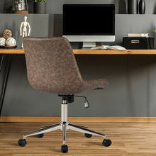 Load image into Gallery viewer, Leather Armless Adjustable Mid-Back Office Chair
