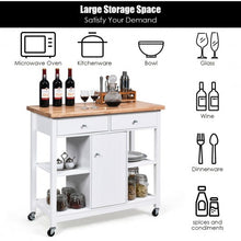Load image into Gallery viewer, Rolling Kitchen Trolley Island Utility Cart Storage Shelf-White

