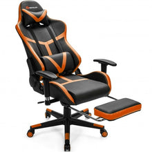 Load image into Gallery viewer, Reclining Racing Chair with Lumbar Support Footrest-Orange
