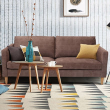 Load image into Gallery viewer, Upholstered Modern Fabric Love Seat Sofa-Coffee
