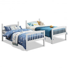 Load image into Gallery viewer, Hardwood Twin Bunk Beds with Individual Kid Bed Ladder-White
