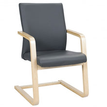 Load image into Gallery viewer, PU Leather Armrest Upholstered Dining Chair with Wood Leg
