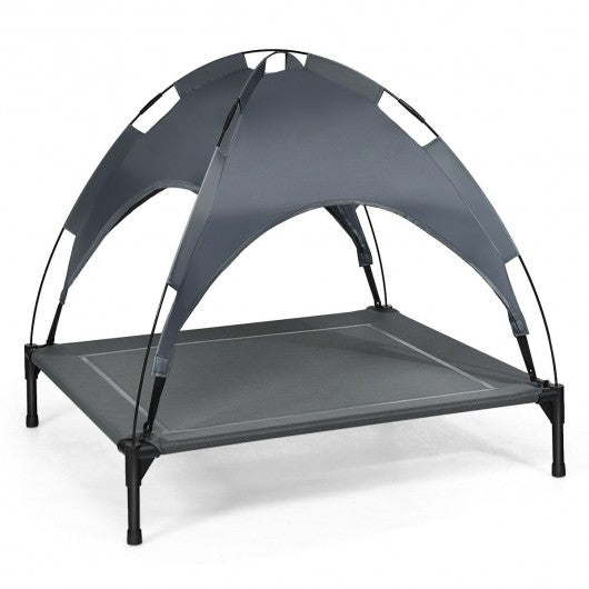 Portable Elevated Outdoor Pet Bed with Removable Canopy Shade-36