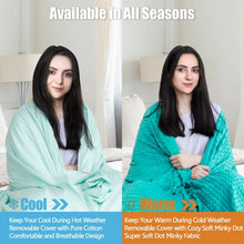Load image into Gallery viewer, 60&quot;x80&quot; 15 lbs 3 Piece Heavy Weighted Blanket Set with Hot and Cold Duvet Covers-Green
