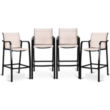 Load image into Gallery viewer, 4 pcs Patio Counter Height Steel Frame Leisure Bar Chairs
