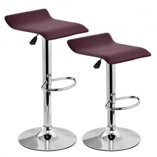 Set of 2 Modern Bar Stools Dinning Counter Chairs-Brown