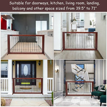 Load image into Gallery viewer, Solid Wood Adjustable Free Stand Dog Gate
