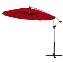 Load image into Gallery viewer, 10 Foot Patio Offset Umbrella Market Hanging Umbrella for Backyard Poolside Lawn Garden-Burgundy
