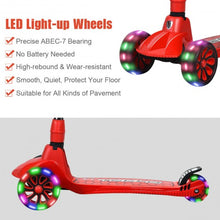 Load image into Gallery viewer, Adjustable Height Folding Aluminum Kids Kick Scooter-Red
