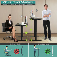 Load image into Gallery viewer, Electric Height Adjustable Standing Desk with Memory Controller-Black
