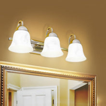 Load image into Gallery viewer, 3-Light LED Bath Vanity Light with Alabaster Glass Dimmable
