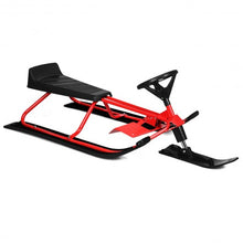 Load image into Gallery viewer, Snow Sled w/ Steering Wheel &amp; Double Brakes Pull Rope Slider

