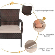 Load image into Gallery viewer, 4Pcs Patio Rattan Outdoor Conversation Set with Cushions
