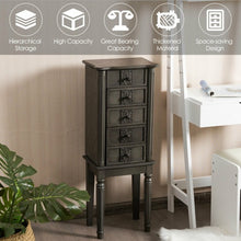 Load image into Gallery viewer, Standing Jewelry Cabinet Armoire with Makeup Mirror
