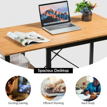 Load image into Gallery viewer, Computer Desk with Bamboo Top &amp; 2 Storage Shelves-Natural Desk
