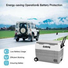 Load image into Gallery viewer, 58 Quarts Car Refrigerator Portable RV Freezer Dual Zone with Wheel-Gray
