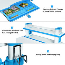 Load image into Gallery viewer, Height Adjustable Kids Desk and Chair Set-Blue
