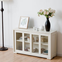 Load image into Gallery viewer, Sideboard Buffet Cupboard Storage Cabinet with Sliding Door-White
