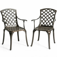 Load image into Gallery viewer, Outdoor Aluminum Dining Set of 2 Patio Bistro Chairs
