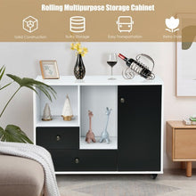 Load image into Gallery viewer, Lateral Mobile Filing Cabinet with 2 Drawers-Black
