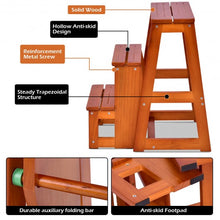 Load image into Gallery viewer, Folding Multi-functional 3-tier Ladder Wood Step Stool
