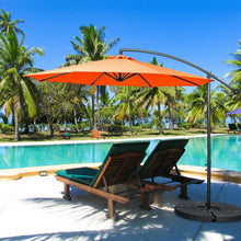 Load image into Gallery viewer, 10FT Offset Umbrella with 8 Ribs Cantilever and Cross Base Tilt Adjustment-Orange
