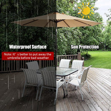 Load image into Gallery viewer, 9 Ft and 32 LED Lighted Solar Patio Market Umbrella Shelter with Tilt and Crank-Beige
