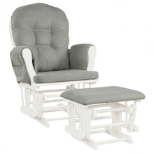 Load image into Gallery viewer, Baby Nursery Relax Rocker Rocking Chair Glider &amp; Ottoman Set-Light Gray
