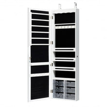 Load image into Gallery viewer, 5 LEDs Jewelry Armoire Wall Mounted / Door Hanging Mirror-White
