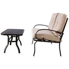 Load image into Gallery viewer, 2 pcs Patio Outdoor Cushioned Coffee Table Seat-Beige

